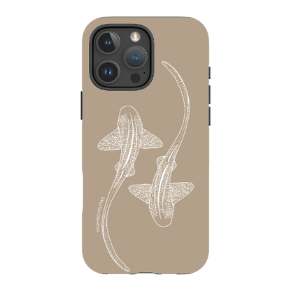 iPhone Tough Phone Case - Leopard Sharks Outline Natural