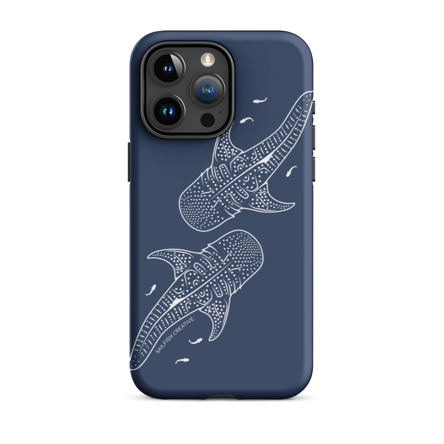 iPhone Tough Phone Case - Whale Sharks Outline Navy