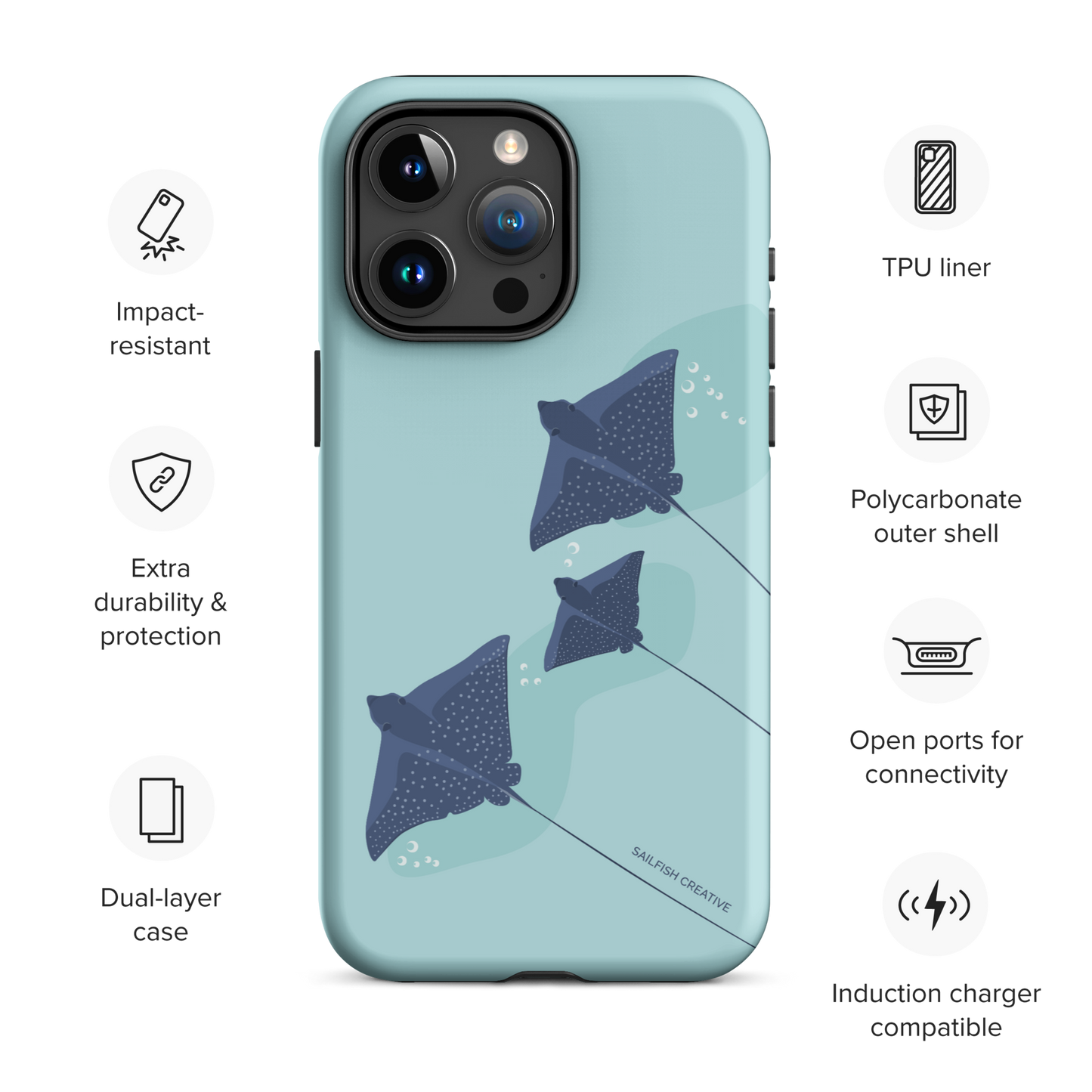 iPhone Tough Phone Case - Eagle Rays