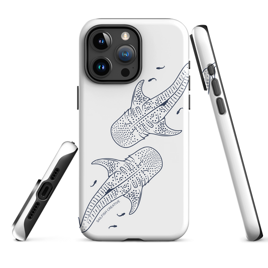 iPhone Tough Phone Case - Whale Sharks Outline