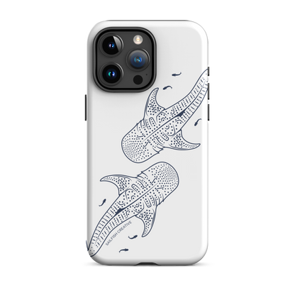 iPhone Tough Phone Case - Whale Sharks Outline