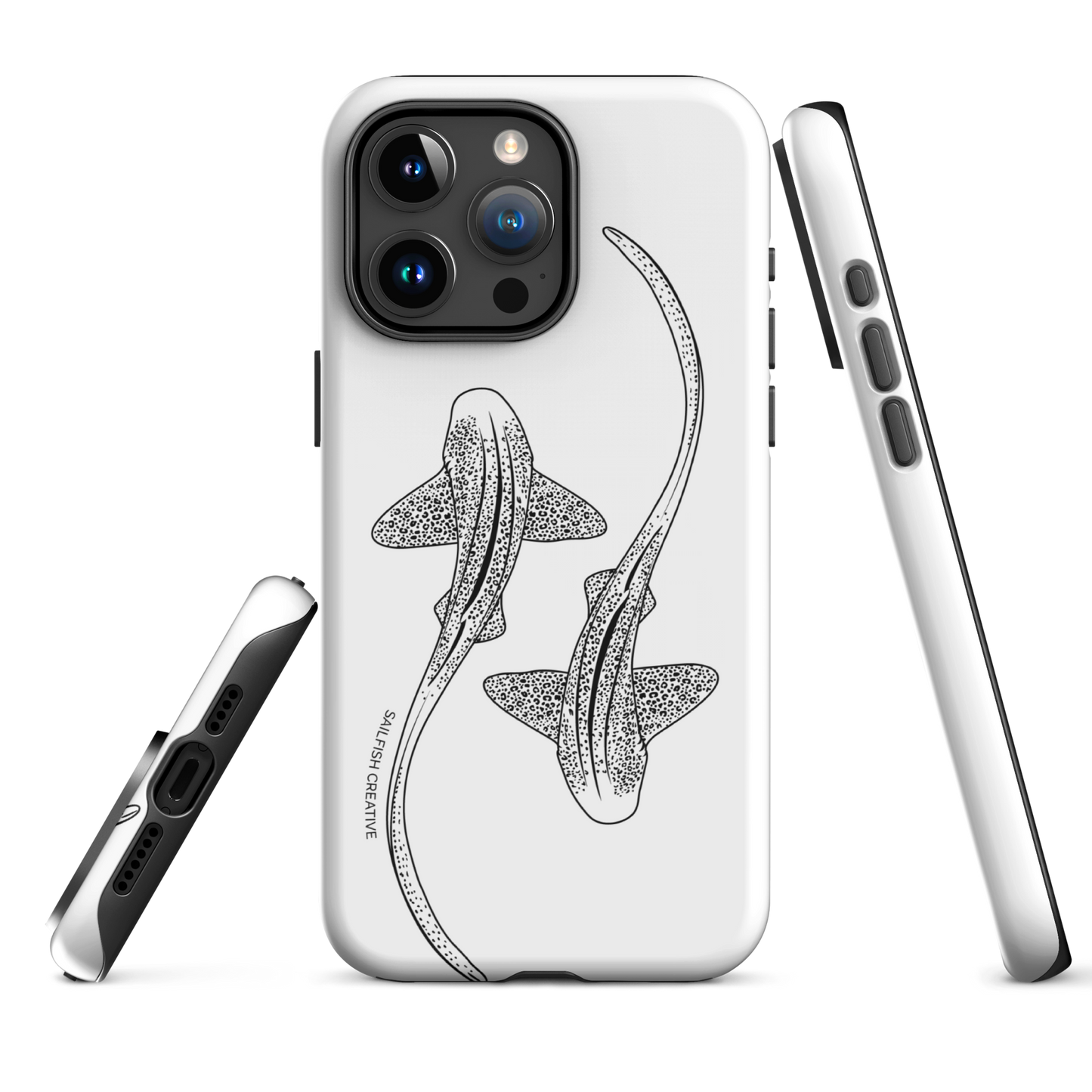 iPhone Tough Phone Case - Leopard Sharks Outline