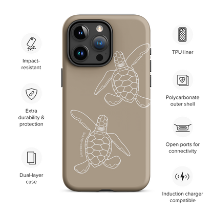 iPhone Tough Phone Case - Turtle Hatchlings Outline