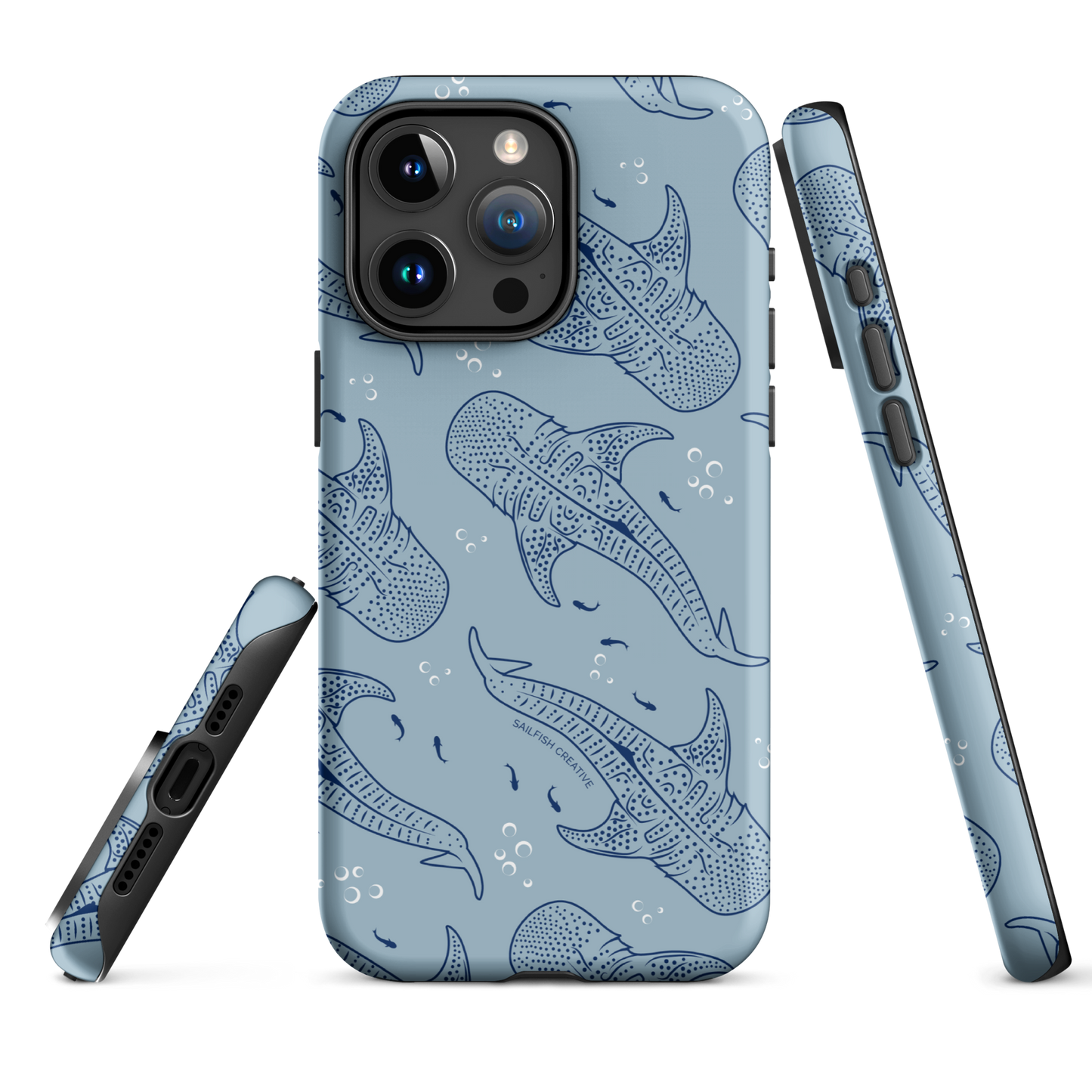 iPhone Tough Phone Case - Whale Sharks Pattern Bluer