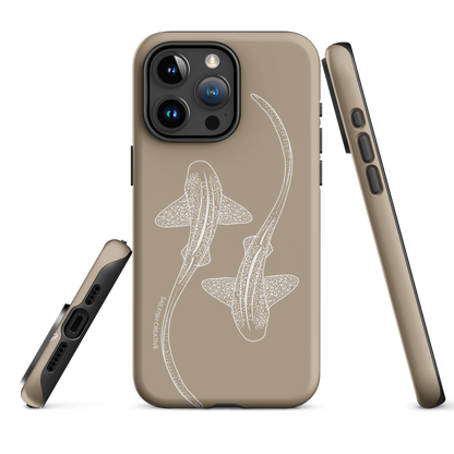 iPhone Tough Phone Case - Leopard Sharks Outline Natural