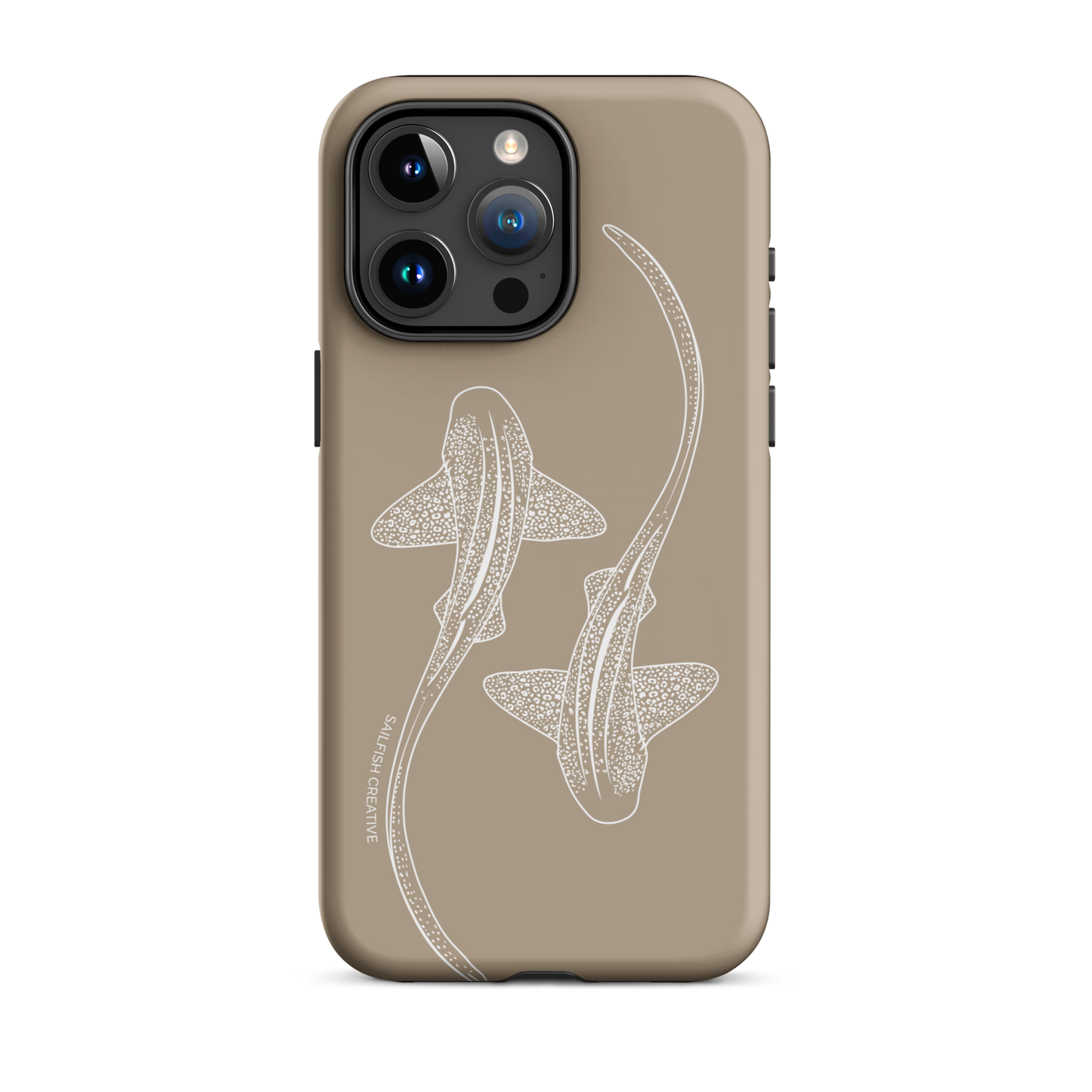 iPhone Tough Phone Case - Leopard Sharks Outline Natural