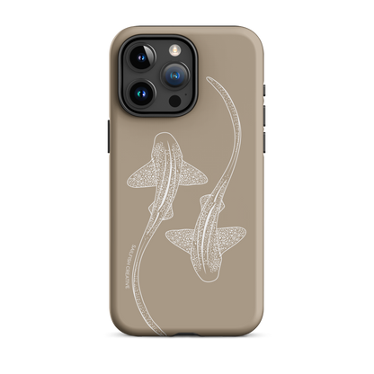 iPhone Tough Phone Case - Leopard Sharks Outline Natural