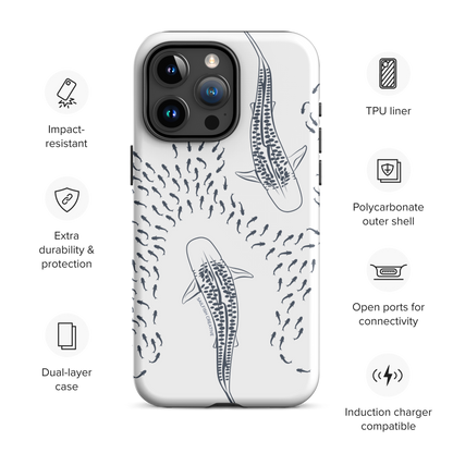 iPhone Tough Phone Case - Tiger Sharks Outline