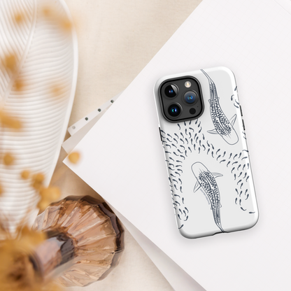 iPhone Tough Phone Case - Tiger Sharks Outline