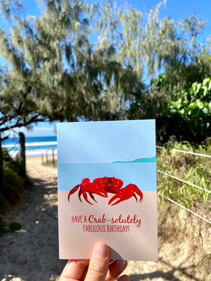 Birthday Card - Red Crab