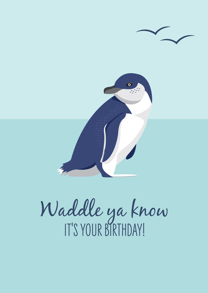 Birthday Card - Little Blue Penguin