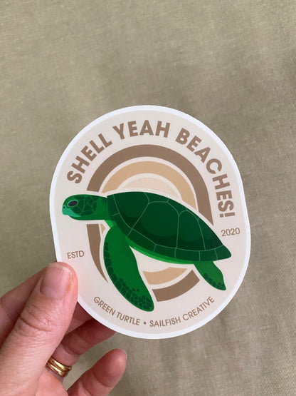 Sticker - Green Turtle Pun