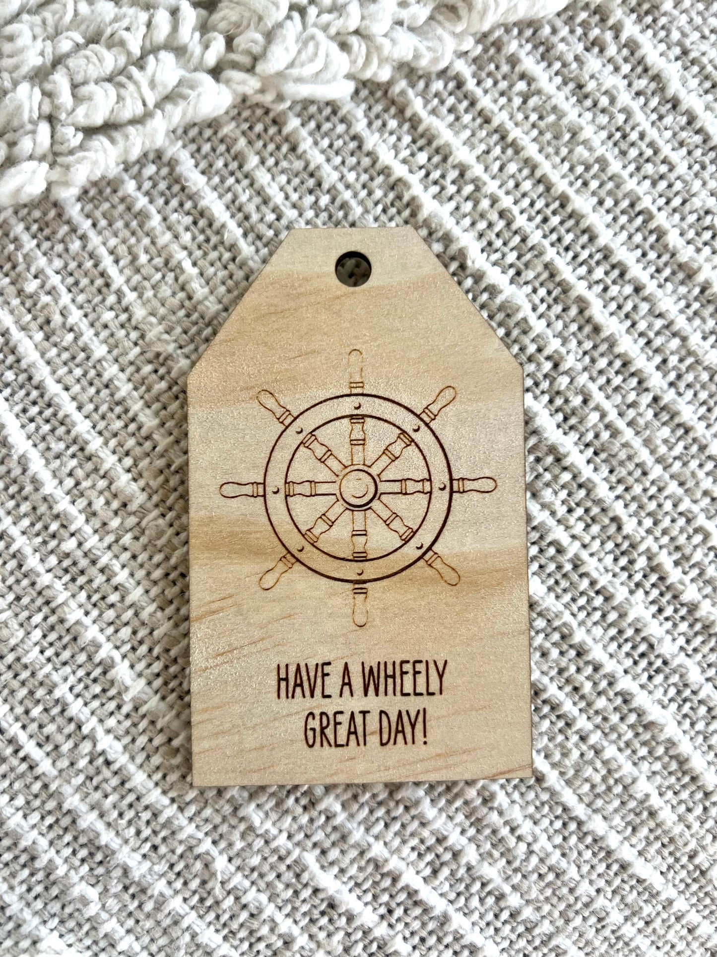 Wooden Gift Tag - Ships Wheel