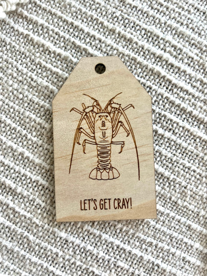 Wooden Gift Tag - Rock Lobster Crayfish