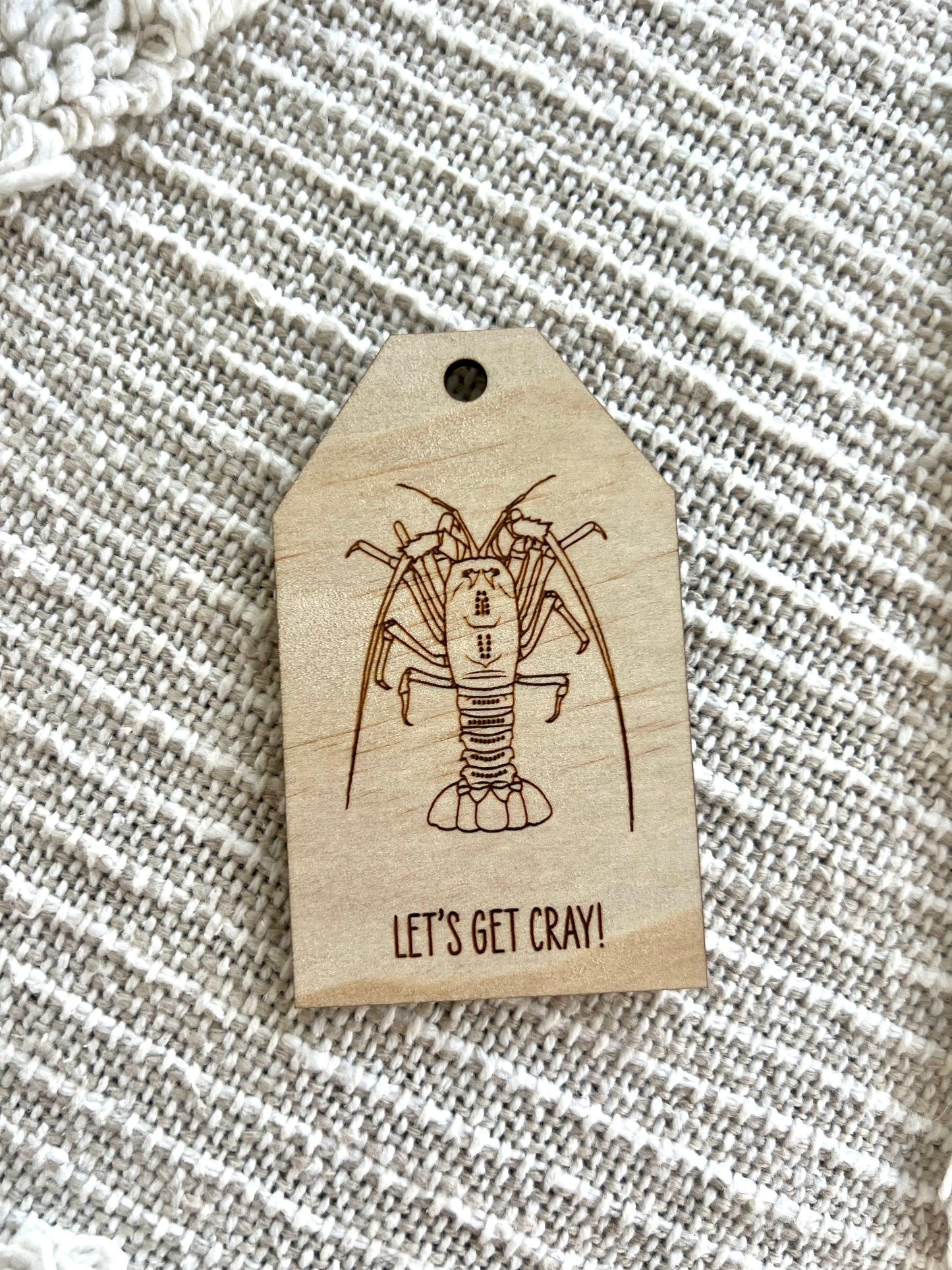 Wooden Gift Tag - Rock Lobster Crayfish