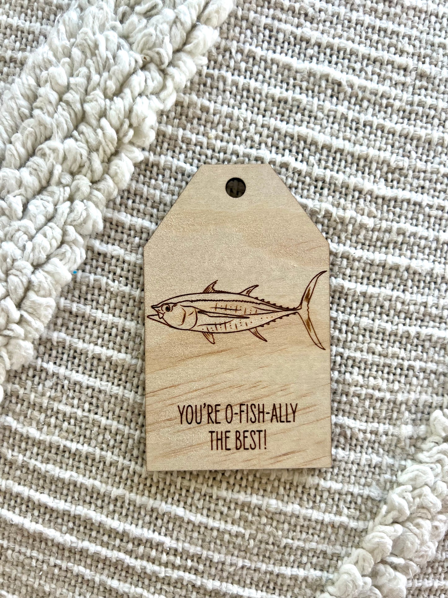 Wooden Gift Tag - Tuna Fish