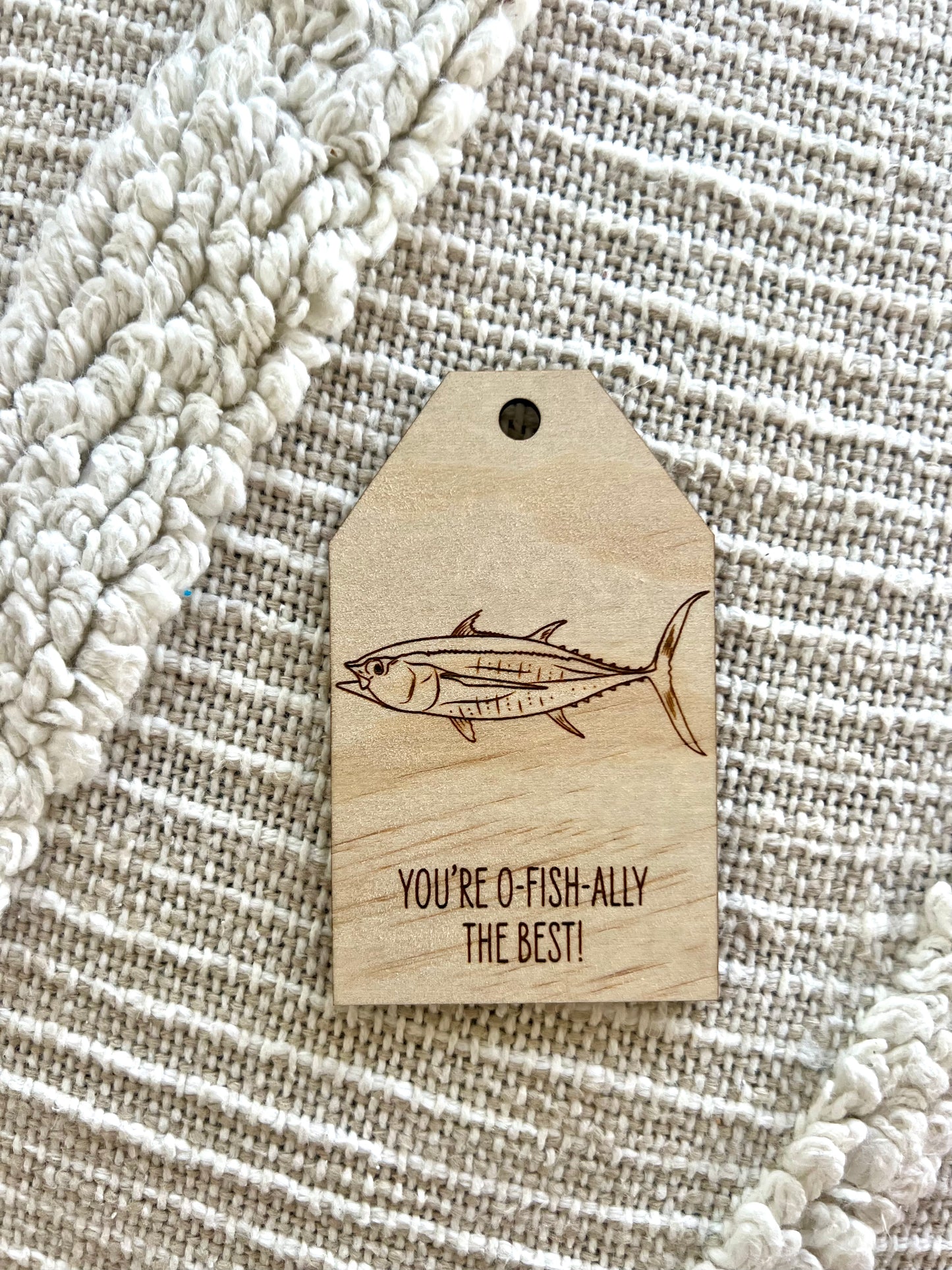 Wooden Gift Tag - Tuna Fish