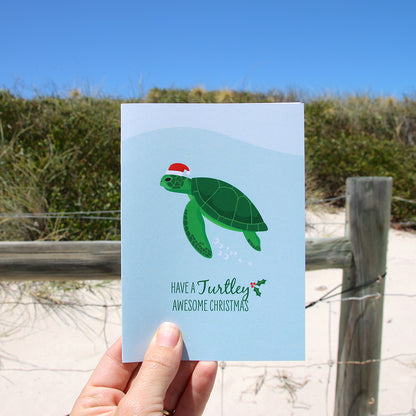 Christmas Card - Green Turtle